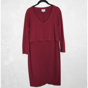 Milk Nursingwear Dress Womens Large Red Nursing Breastfeeding Front Flap